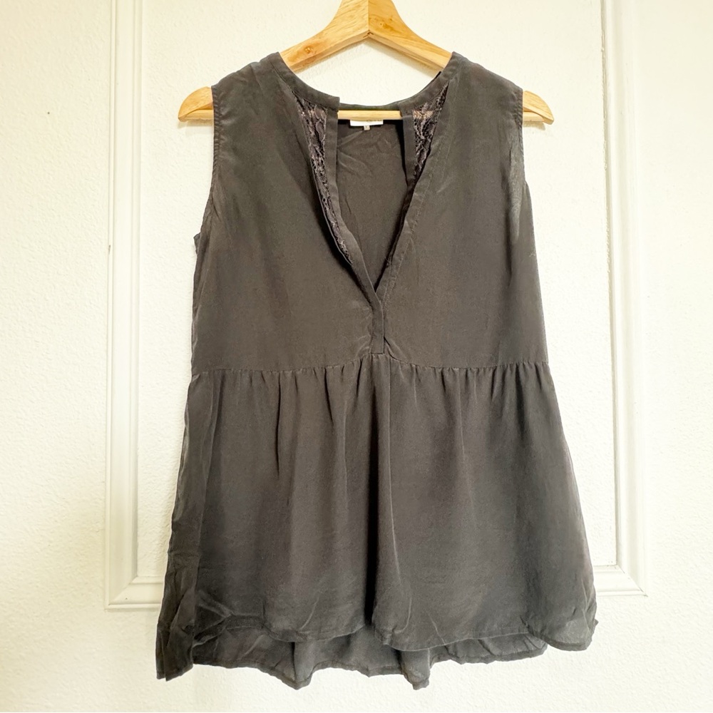 Ecru Black Silk Blouse with Elegant Design